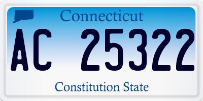CT license plate AC25322