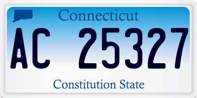 CT license plate AC25327