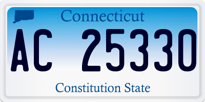 CT license plate AC25330
