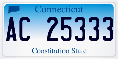 CT license plate AC25333
