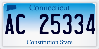 CT license plate AC25334