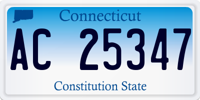 CT license plate AC25347