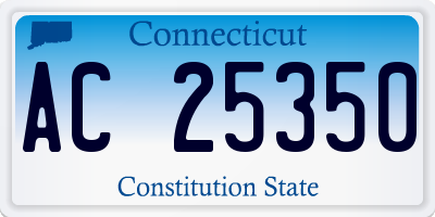 CT license plate AC25350