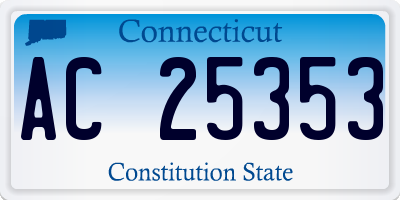 CT license plate AC25353