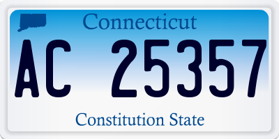 CT license plate AC25357