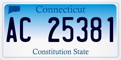 CT license plate AC25381