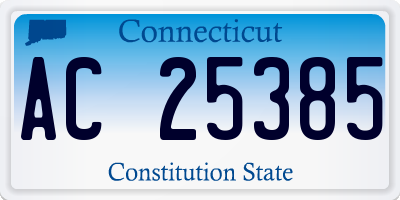 CT license plate AC25385