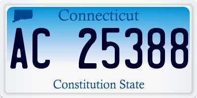 CT license plate AC25388
