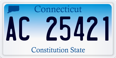 CT license plate AC25421