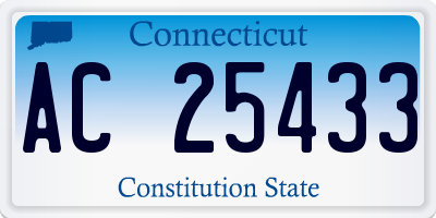 CT license plate AC25433