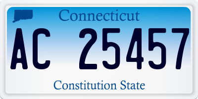 CT license plate AC25457