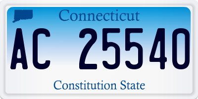 CT license plate AC25540