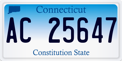CT license plate AC25647