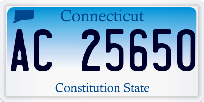 CT license plate AC25650