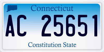 CT license plate AC25651