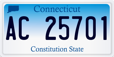 CT license plate AC25701