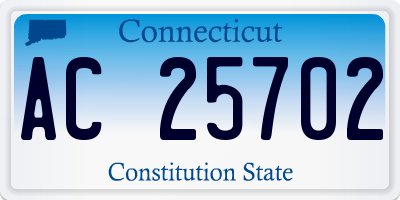 CT license plate AC25702