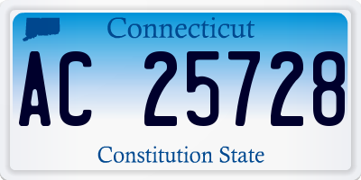 CT license plate AC25728