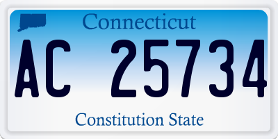 CT license plate AC25734