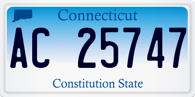 CT license plate AC25747