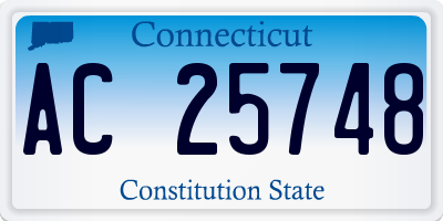 CT license plate AC25748