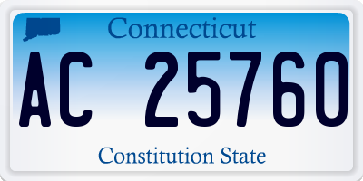 CT license plate AC25760