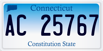 CT license plate AC25767