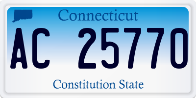 CT license plate AC25770