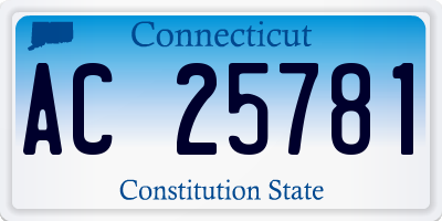 CT license plate AC25781