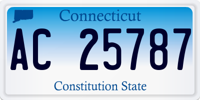 CT license plate AC25787