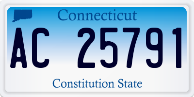 CT license plate AC25791