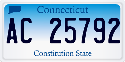 CT license plate AC25792