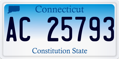 CT license plate AC25793