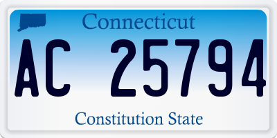 CT license plate AC25794