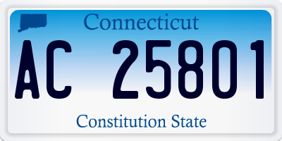 CT license plate AC25801
