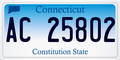 CT license plate AC25802