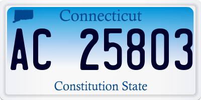CT license plate AC25803