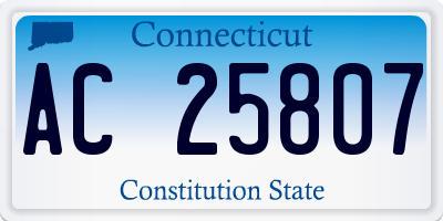 CT license plate AC25807
