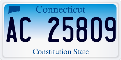 CT license plate AC25809