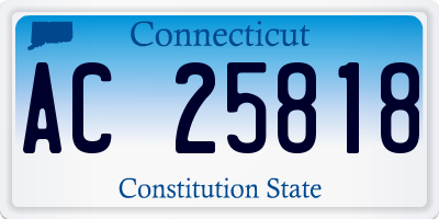 CT license plate AC25818