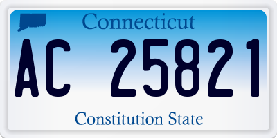 CT license plate AC25821