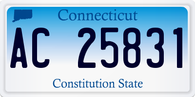CT license plate AC25831