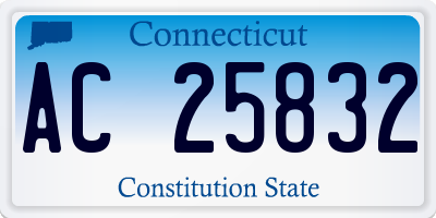 CT license plate AC25832