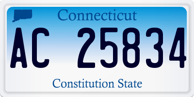 CT license plate AC25834