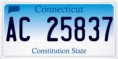 CT license plate AC25837