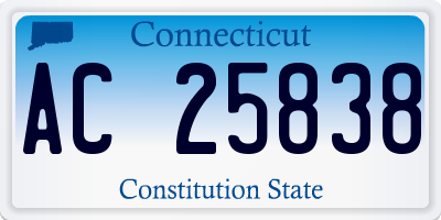 CT license plate AC25838