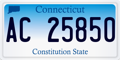 CT license plate AC25850