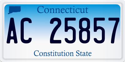 CT license plate AC25857