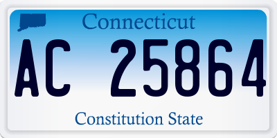 CT license plate AC25864