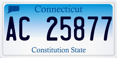 CT license plate AC25877